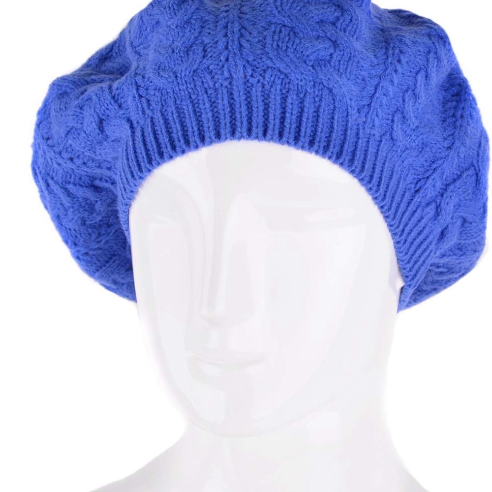 Blue soft Beanie, Chic, and Lightweight Crochet Knitted Style Beani… - Picture 5 of 5